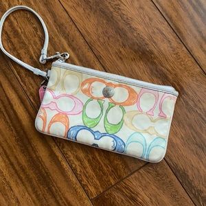 Colorful coach wristlet